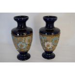 Pair 19th / 20th Century Doulton Lambeth England Stoneware Vases