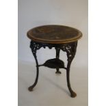 Victorian Cast Iron Pub Table, A. Reynolds & Co Leeds with Mahogany Top
