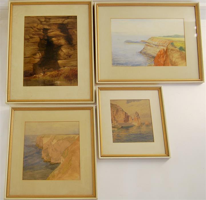 Three Mid 20th C Watercolours of Coastal Scenes of The South Coast of England, Plus One Other