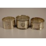 Three Turn of the Century Silver Plate Ships Napkin Rings