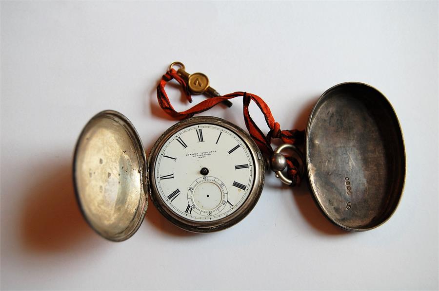 19th Century Silver Cased Pocket Watch with Key