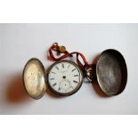 19th Century Silver Cased Pocket Watch with Key