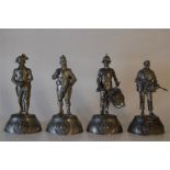 Four Pewter Royal Marines Cast Figurines by Chas C Stadden