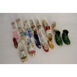 A Collection of Porcelain Shoes including Beatrix Potter Beswick