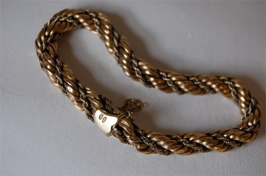Heavy 18ct Gold Rope Bracelet - Image 3 of 3