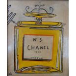 Oil on Board No.5 Chanel Paris Perfume, Signed Lower Right