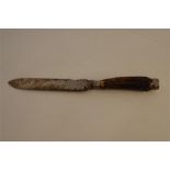 Victorian Horn / Antler Silver Topped Bread Knife