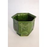 19th Century Green Hexagonal Planter M. G. P. MANISES N1