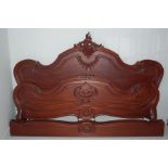 Large 19th C. Style French Rococo Louis XVI Bed (with slats) Exotic Hardwood