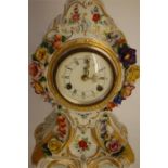 Hand Painted Dresden Chiming Mantle Clock