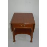 A Drop Leaf Rosewood Occasional Table Single Drawer To Front