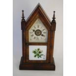Late 19th Century America Rosewood Mantle Striking Alarm Clock