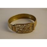 Gold Metal 19th / 20th Century Pierced and Engraved Bracelet
