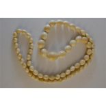 Vintage Graduated Ivory Bead Necklace