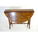 Oval Figured Walnut Victorian Drop Leaf Table