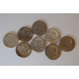 Eight Half Dollar Coins 1964 (Two), 1967(Two), 1968, 1973, 1776-1976 (Two)