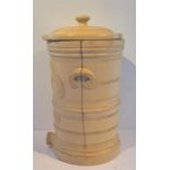 A Victorian Stoneware water filter and cover by the Silicated Carbon Filter Co of Battersea, London