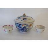 Oriental Lidded Bowl, Seal Mark to Base + Two Oriental Tea Bowls