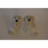 Pair Miniature 19th C Staffordshire King Charles Spaniels