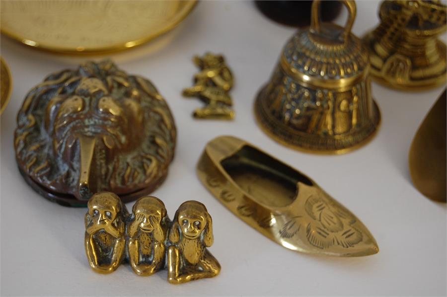 Collection of Small Brass items including a Candle Snuffer, Match Box Holder, etc. - Image 4 of 4