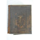 19th Century Thomas Swift Family Bible, Leather Bound, Embossed, Brass Edges