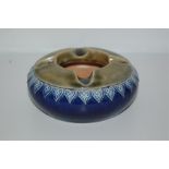 Circular Doulton and Green Salt Glazed Ashtray, The Base Marked Royal Doulton