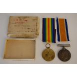 1914-1918 British War Medal + 1914-1918 Victory Medal, both inscribed