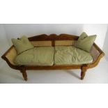 19th Century Anglo Indian Empire Hardwood Caned Daybed