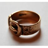 9ct Gold Victorian Belt Buckle Ring