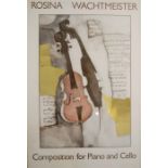 ROSINA WACHTMEISTER, Framed Print, Entitled Composition For Piano and Cello, dated 1983