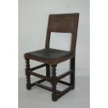 An Oak Cromwellian Chair 17th C. Unrestored
