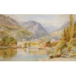 EBENEZER WAKE COOK (1843 - 1926) River, Lago di Gaudo, Pencil and Watercolour, 18.5 cm x 30 cm