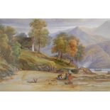 18th C. British Watercolour School, P.C. AULD, (?) Highland Loch Scene, Signed Lower Left, 1865