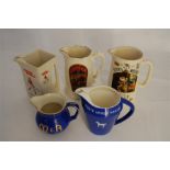 A Collection of Five Wade Vintage Whisky Water Jugs