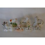 Collection of 18th C Miniature Staffordshire Sheep / Dogs