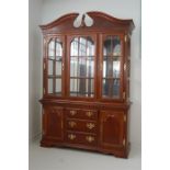 Recent Georgian Style Glazed Display Cabinet Above Two Cupboards and Three Drawers