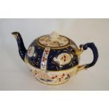 Vintage 1930 James SADLER England Teapot, Gilt Hand Painted Flowers, Imari Pattern