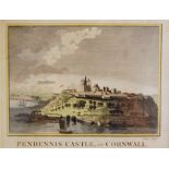 18th/19th Century Coloured Etching 'Pendennis Castle in Cornwall', Lowry