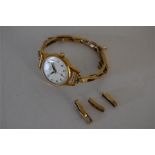 Ladies Everite Swiss Wrist Watch on 9ct Gold Strap