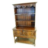 Reproduction Jacobean Oak Welsh Dresser Circa. 1928, Good Quality.