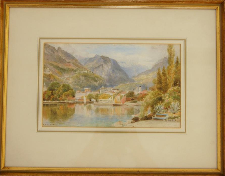 EBENEZER WAKE COOK (1843 - 1926) River, Lago di Gaudo, Pencil and Watercolour, 18.5 cm x 30 cm - Image 3 of 5