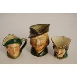 Three Royal Doulton Miniature Character Jugs, Robin Hood, Auld Mac (D 6253) and one other