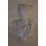 Concrete Painted Bust of a Greek Lady / Goddess