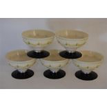 Five Art Deco Plastic Dessert Bowls marked F.Grafton, London