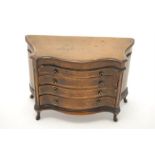 Mahogany Apprentice Piece Miniature Serpentine Fronted Chest of Drawers