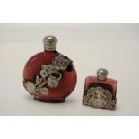 Two First Impressions Glass Perfume Bottles, Art Nouveau Style