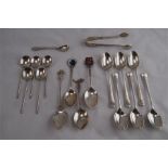 A Collection of Hallmarked Silver Tea Spoons, etc. (17)