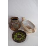 Three Studio Art Pottery Pieces