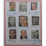 A Sheet of 9 Professional Football Personalities including Eriksson, Beckham, Cole, etc