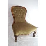 Victorian Button Back Mahogany Bedroom / Nursing Chair